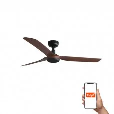Стельовий вентилятор Faro 33817WT Punt 1300mm Black 3 Blades Wood Dark Tuya