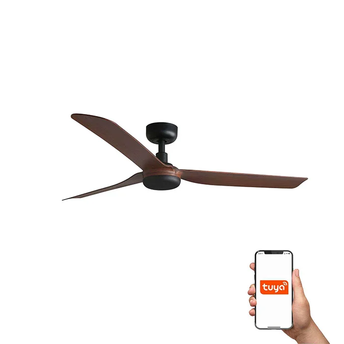 Стельовий вентилятор Faro 33817WT Punt 1300mm Black 3 Blades Wood Dark Tuya