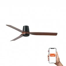 Стельовий вентилятор Faro 33831WT Punt Tub M 1300 Black 3 Blades Wood Dark Tuya