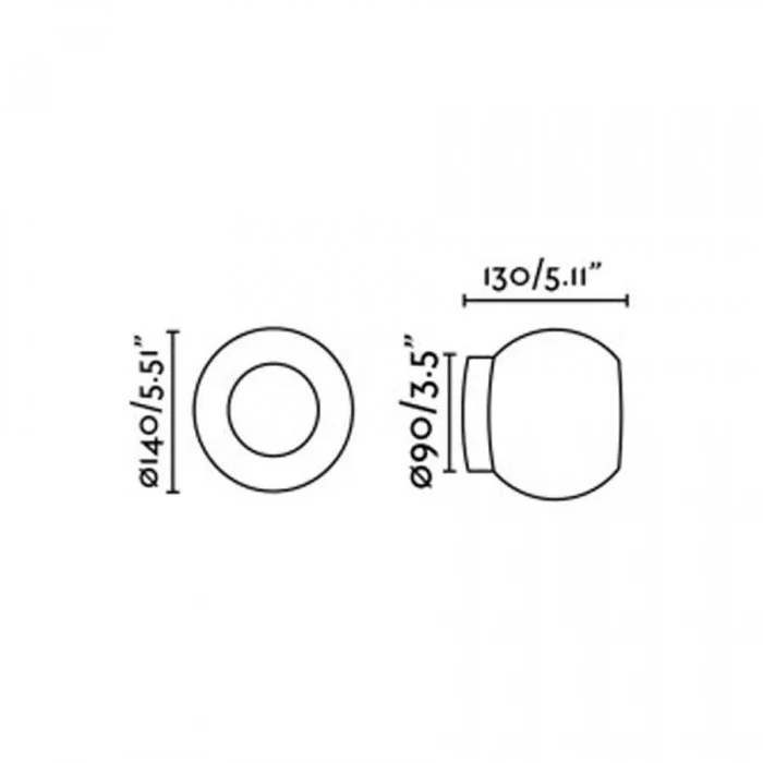 Бра - Faro 40093 MOY Black wall/ceiling lamp, 4 Вт, 220 лм, 3000K