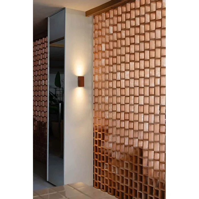 Настенный светильник Faro 40549 Lune Smooth Terracotta Squared Wall Light 2xgu10 Настенный светильник Faro 40549 Lune Smooth Terracotta Squared Wall Light 2xgu10