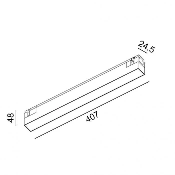 Светильник линейный LTX IN_LINE LINEA 407 DALI 4x, L407mm, W24.5mm, H48mm, LED 11W, 4000К, опаловый/черный (06.4070.11.940.BK.DALI.4x)