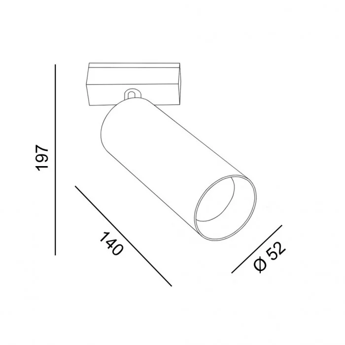 Світильник прожекторний LTX IN_LINE TUB M A 140, D52mm, H140mm, LED 19W, 3000К, sahara beige/чорний (06.0514.19.930.SB/BK)
