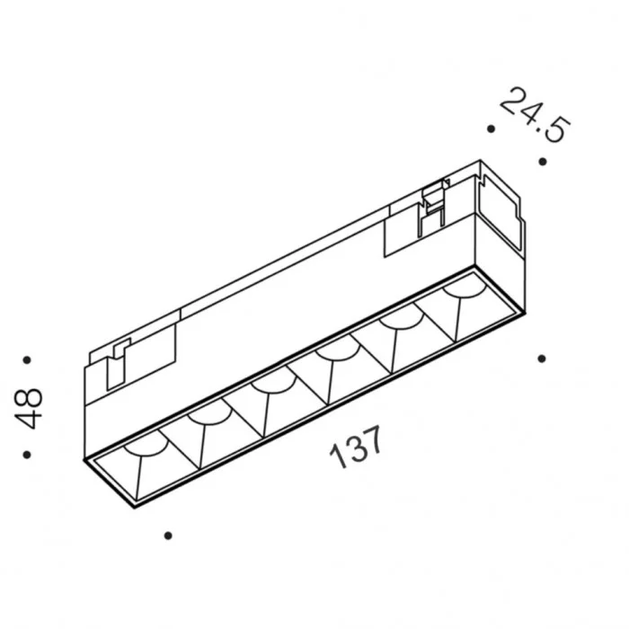 Светильник линейный LTX IN_LINE COMFORT 137, L137mm, W24,5mm, H48mm, LED 8W, 4000К, белый (06.1371.8.940.WHW)