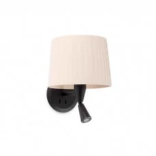 Бра Faro 64309-35 SAMBA Black/ribbon beige wall lamp with reader Бра Faro 64309-35 SAMBA Black/ribbon beige wall lamp with reader