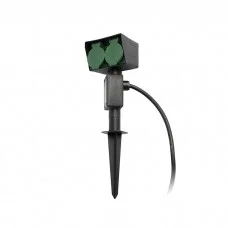 Блок розеток Faro 73100 GARTEN-1 Black Stake Lamp, IP44, с защитной крышкой