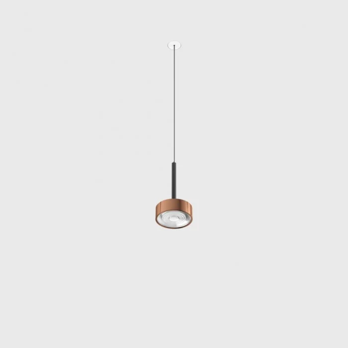 Светильник подвесной со встроенной безрамочной базой LTX SOL MINI P NANO, D75mm, H135mm, 7W LED, 24°, 3000K, IP20, черный/медь (03.7531.7.930.BK/CP)