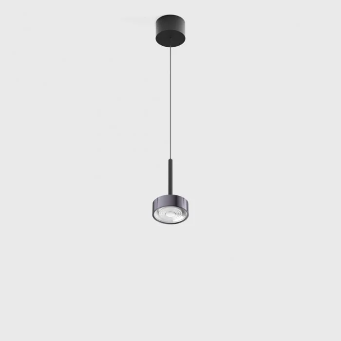 Світильник підвісний з накладною базою LTX SOL MINI P, D75mm, H135mm, 7W LED, 24?, 3000K, IP20, чорний/diamond black (03.7530.7.930.BK/DB)