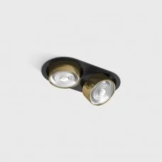 Світильник вбудований стельовий LTX SOL IN MINI X2, L206mm, W111mm, H50mm, LED 2x7W, 4000K, чорний/латунь (01.7522.14.940.BK/BR)