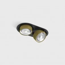 Світильник вбудований стельовий LTX SOL IN MINI X2, L206mm, W111mm, H50mm, LED 2x7W, 4000K, чорний/латунь (01.7522.14.940.BK/BRG)