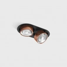 Світильник вбудований стельовий LTX SOL IN MINI X2, L206mm, W111mm, H50mm, LED 2x7W, 4000K, чорний/мідь (01.7522.14.940.BK/CP)