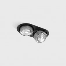 Світильник вбудований стельовий LTX SOL IN MINI X2, L206mm, W111mm, H50mm, LED 2x7W, 4000K, чорний/хром (01.7522.14.940.BK/CRG)