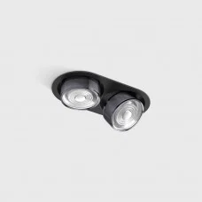 Світильник вбудований стельовий LTX SOL IN MINI X2, L206mm, W111mm, H50mm, LED 2x7W, 4000K, чорний/diamond black (01.7522.14.940.BK/DBG)