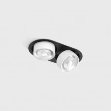 Світильник вбудований стельовий LTX SOL IN MINI X2, L206mm, W111mm, H50mm, LED 2x7W, 4000K, чорний/білий (01.7522.14.940.BK/WH)