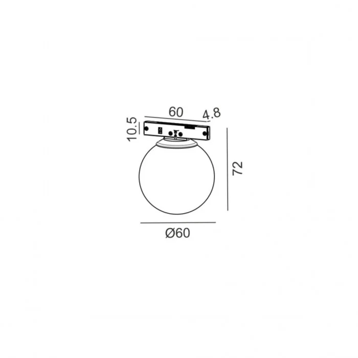 Светильник прожекторного типа LTX PICO_LINE SFERA, D60mm, H72mm, LED 3W, 3000K, DIM, 24V, черный (16.1001.3.930.BK.DIM)