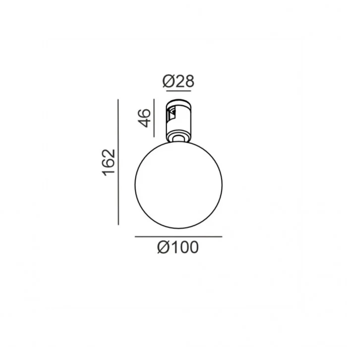 Світильник прожекторного типу LTX AIR_SFERA, D100mm, LED 4W, 3000K, DIM: DALI, 0-10V, опал/латунь (15.1001.4.930.BR)