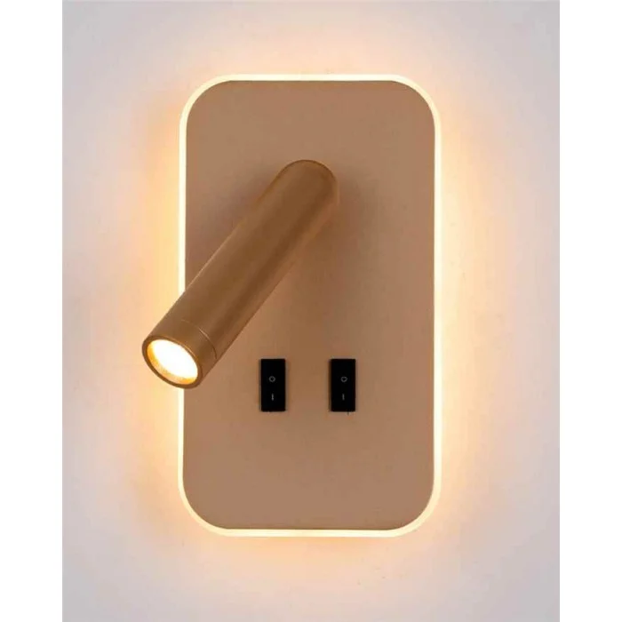 Бра, настенный светильник Italux WL-83957-1-GD Doria LED 1x8W 3000K 559Lm IP20 золотой