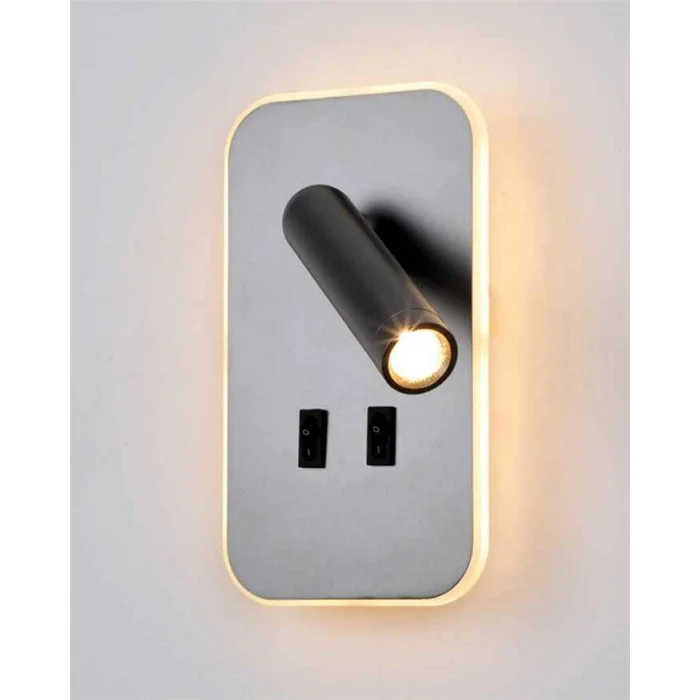 Бра, настенный светильник Italux WL-83957-1-GR Doria LED 1x8W 3000K 559Lm IP20 серый