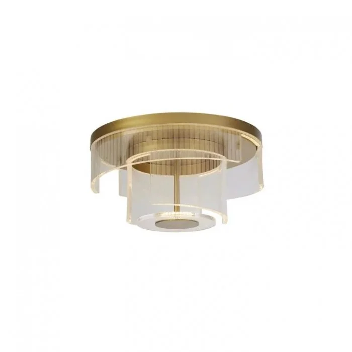 Люстра - Searchlight 25051-400GO Deco LED Flush, Gold Metal and Clear Acrylic, 32 Вт, 1046 лм, 2700К