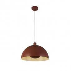 Підвісний світильник Searchlight 35410OR Mars 1LT Pendant, Burnt Orange Metal & Cream Inner
