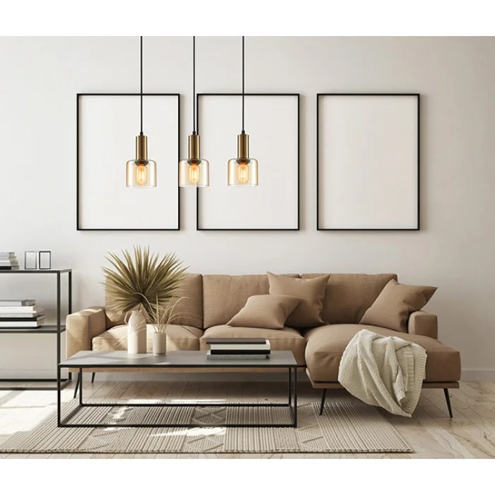 Подвесной светильник Italux PND-65342-3-BRO+AMB Santia Подвесной светильник Italux PND-65342-3-BRO+AMB Santia