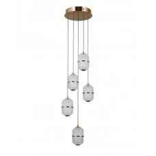Подвесной светильник, люстра Italux PND-34375-5-HBR Alani LED 5x28W 3000K 2184Lm IP20 золотой