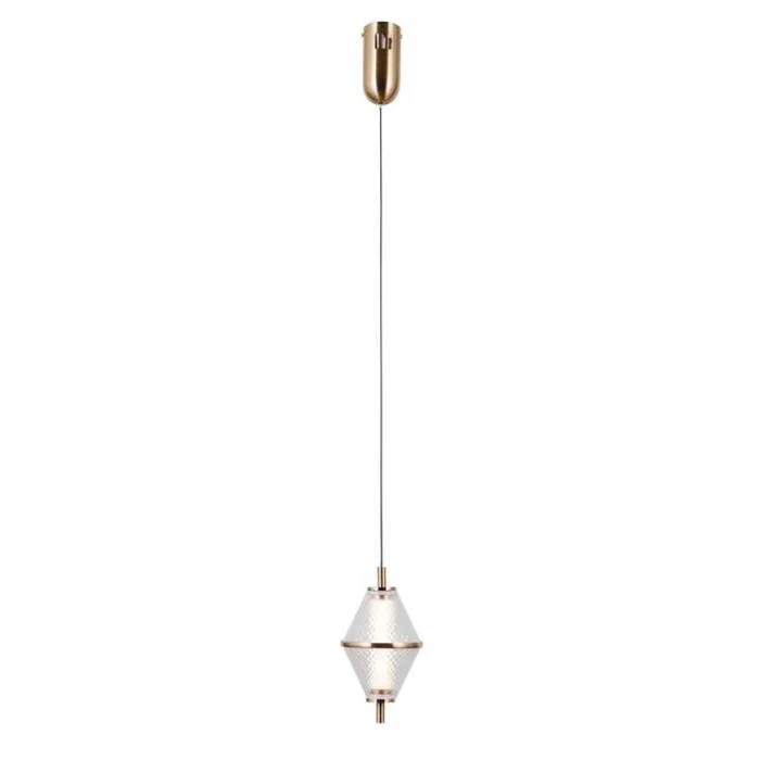 Подвесной светильник, люстра Italux PND-34395-1-HBR Fuente LED 1x5W 3000K 422Lm IP20 золотой Подвесной светильник, люстра Italux PND-34395-1-HBR Fuente LED 1x5W 3000K 422Lm IP20 золотой