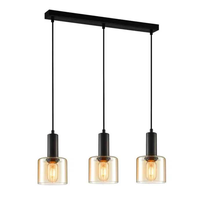 Светильник подвесной, люстра Italux PND-65342-3-BK+AMB Santia E27 3x40W IP20 черный