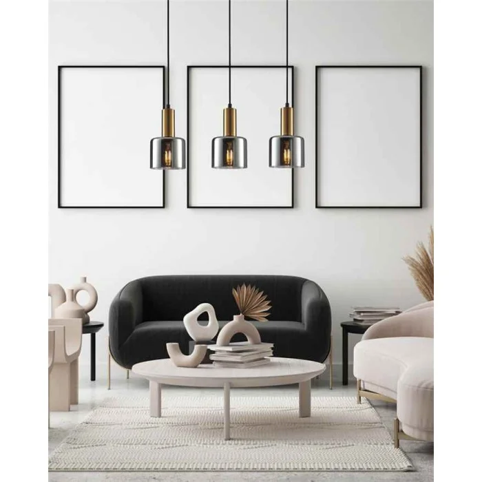 Подвесной светильник, люстра Italux PND-65342-3-BRO+SG Santia E27 3x40W IP20 янтарный