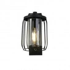 Бра - Searchlight 44610BK-PIR Reed 1L Wall Light with PIR, Black Metal и PC Shade