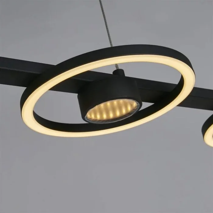 Підвісний світильник Searchlight 32804-4BK Space 4Lt LED Bar Pendant, Black Metal, 35 Вт, 1497 лм, 3000К