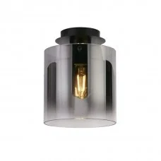 Люстра - Searchlight 88911-1BK Швеция 1Lt Flush - Matt Black & Smoked Glass