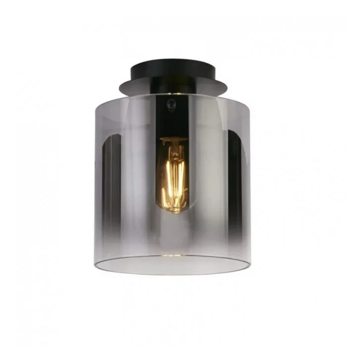 Люстра - Searchlight 88911-1BK Швеция 1Lt Flush - Matt Black & Smoked Glass