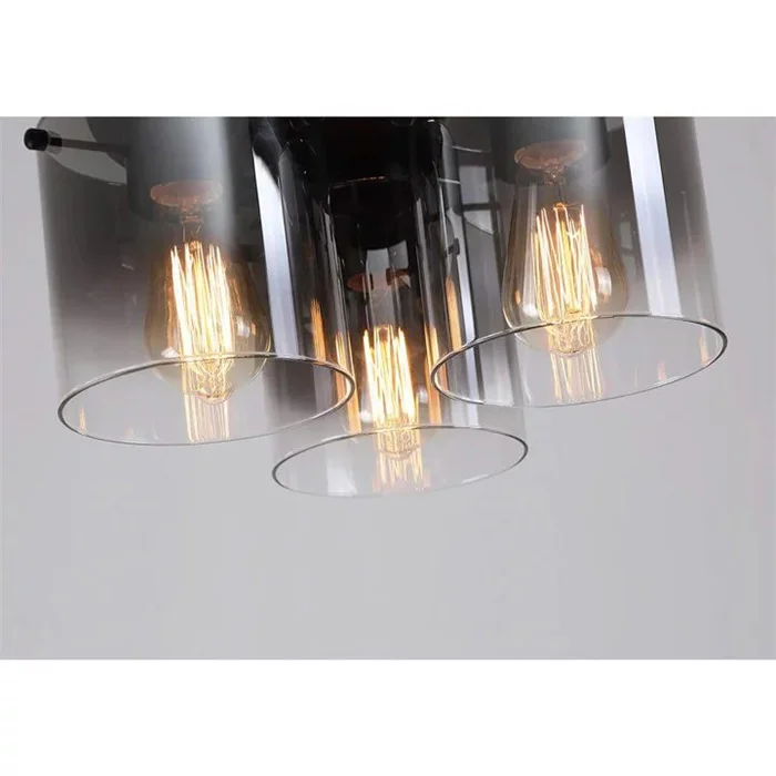 Люстра - Searchlight 88911-3BK Sweden 3LT Flush - Matt Black & Smoked Glass