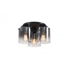 Люстра - Searchlight 88911-3BK Sweden 3LT Flush - Matt Black & Smoked Glass