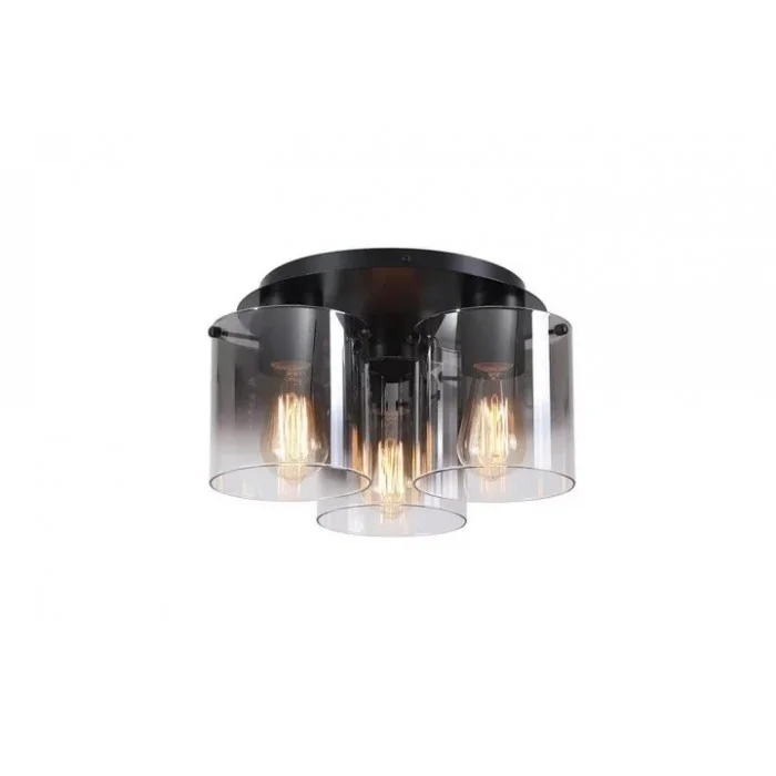 Люстра - Searchlight 88911-3BK Sweden 3LT Flush - Matt Black & Smoked Glass