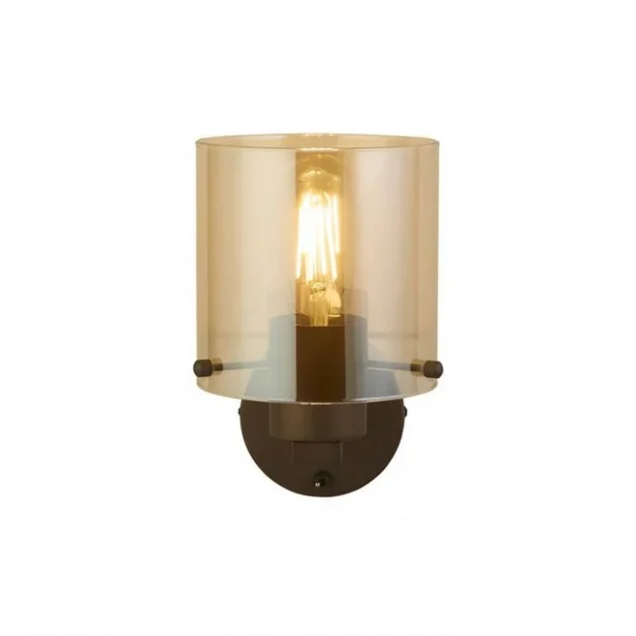 Бра - Searchlight 88912-1MO Швеция 1Lt Wall Light - Mocha Metal & Amber Glass