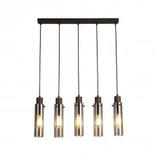 Подвесной светильник Searchlight 88921-5MO Sweden II 5Lt Bar Pendant - Mocha Metal & Amber Glass
