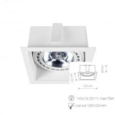 Точковий світильник Nowodvorski 9413 Mod GU10 1x15W IP20 білий Точковий світильник Nowodvorski 9413 Mod GU10 1x15W IP20 білий