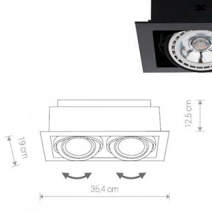 Точковий світильник Nowodvorski 9570 Downlight GU10, ES111 2x15W IP20 чорний Точковий світильник Nowodvorski 9570 Downlight GU10, ES111 2x15W IP20 чорний
