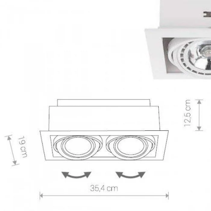 Точковий світильник Nowodvorski 9574 Downlight GU10, ES111 2x15W IP20 білий Точковий світильник Nowodvorski 9574 Downlight GU10, ES111 2x15W IP20 білий