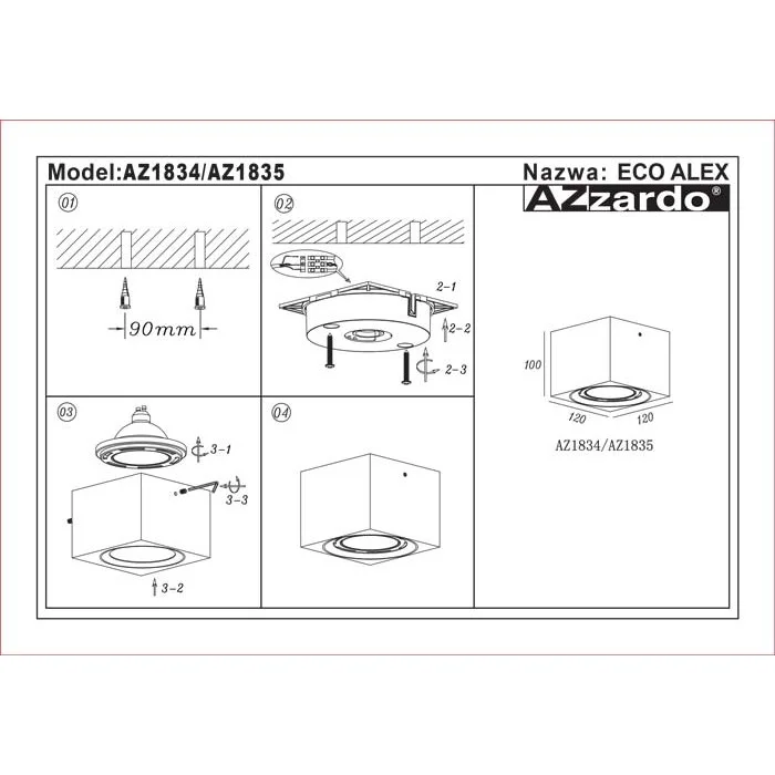 Світильник Azzardo AZ1834 Eco Alex (GM4211 BK) Світильник Azzardo AZ1834 Eco Alex (GM4211 BK)