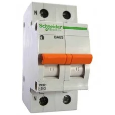 Автоматический выключатель Schneider Electric ВА63 1П+Н 63A C, 11219