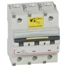 Электрический автомат DX? 3П C 80A 16kA, Legrand, 409280