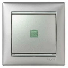 Механизм 1-кл. выключателя Valena с подсветкой, алюминий, 770110