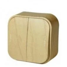 Выключатель 2 клавишный Legrand Forix дерево, 782262