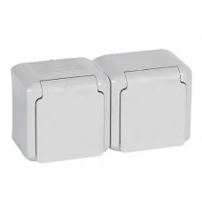 Розетка 2X2К+З Legrand Forix сіра, 782394
