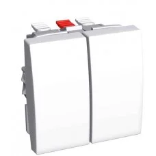 Двоклавішний вимикач Schneider Electric Altira ALB44063 без фіксації 10А (білий)