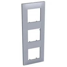 Тримісний вертикальна рамка Schneider Electric Altira ALB45739 (сіра)