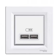 USB розетка Schneider Electric Asfora EPH2700221 (белая)